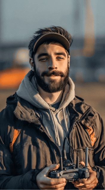 GIF PLACEHOLDER #2 — You holding controller / setting up drone